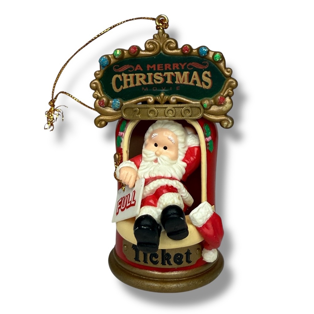 Vntg‎ Trevco Santa A Merry Christmas Ticket Booth 2000 Collectible Ornament Y2k